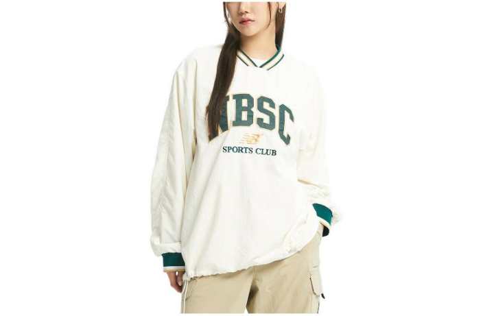 New Balance New Balance Sweatshirts Unisex Ecru V Neck Moderate Regular