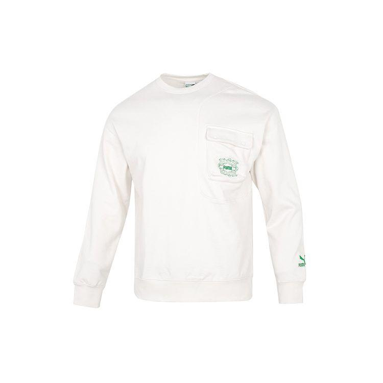 PUMA PUMA Sweatshirts Men's White Crew Neck Moderate Regular
