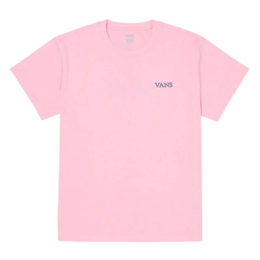 Vans T Shirts Unisex Pink Crew Neck Moderate Straight Fit