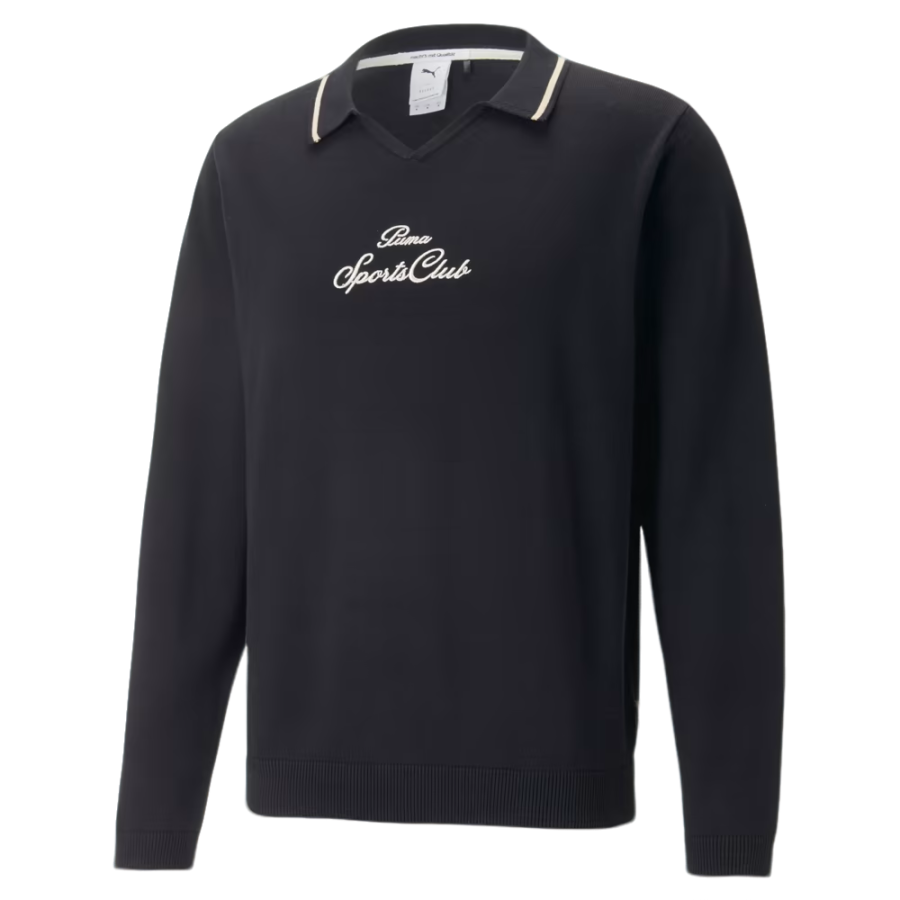 PUMA Sweatshirts Unisex Black V Neck Moderate Regular