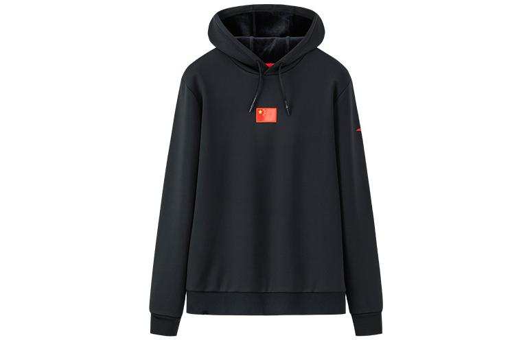 ANTA Sweatshirts Men's Black Hooded Moderate Regular