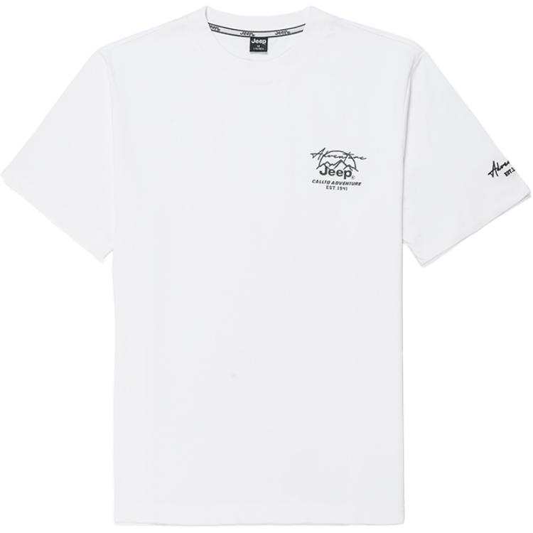 Jeep T Shirts Men's Crew Neck Thin Straight Fit