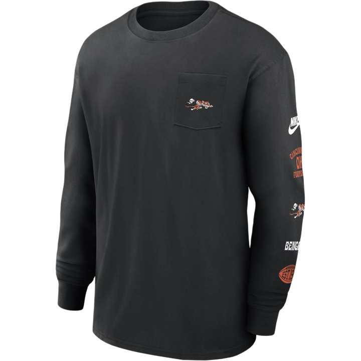 Nike Nike Cincinnati Bengals Rewind Max90 Pocket Men's Nike Nfl Long-Sleeve T-Shirt
