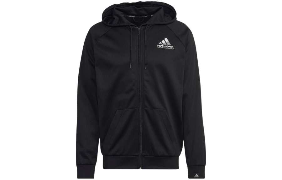 Adidas Adidas Sweatshirts Men's Black Hooded Moderate Cardigan