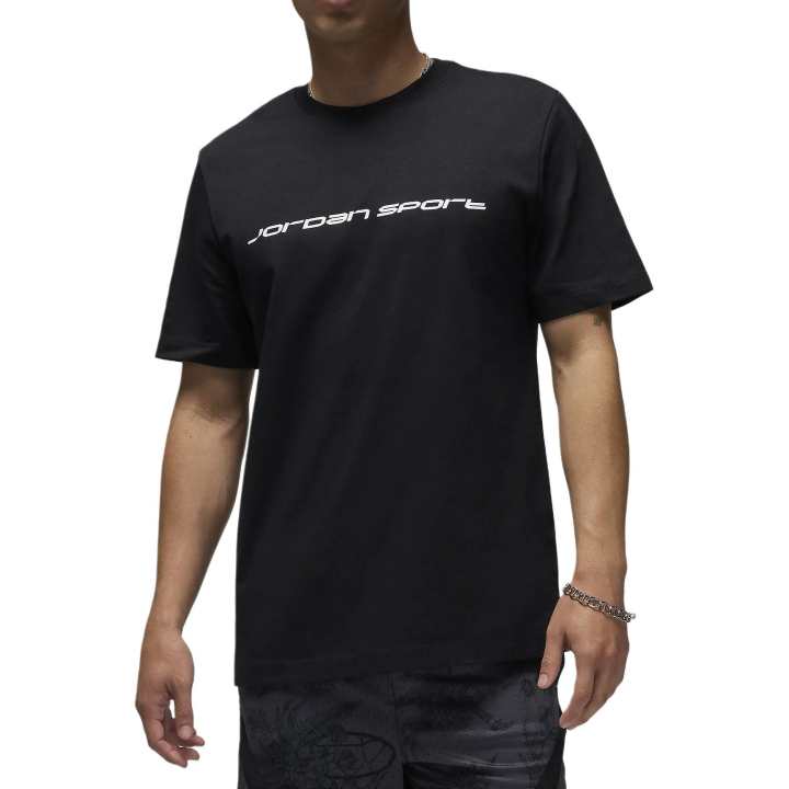 Jordan Jordan T Shirts Men's Black Crew Neck Moderate Straight Fit