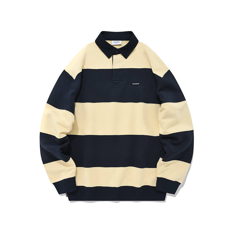 COVERNAT Sweatshirts Unisex Navy Lapel Moderate Regular
