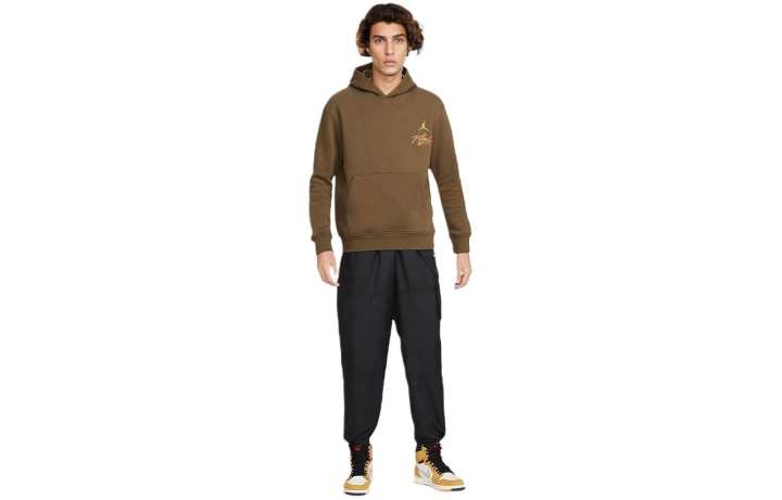 Jordan Jordan Sweatshirts Men's Light Olive Green Hooded Moderate Regular