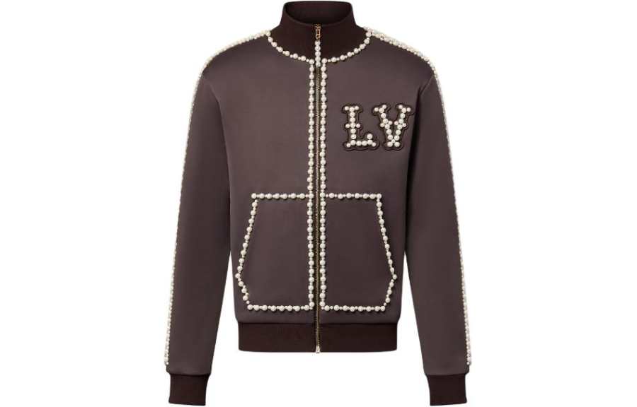 LOUIS VUITTON LOUIS VUITTON Technical Cotton Track Top Embellished With Pearls