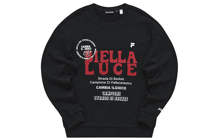 FILA FUSION Sweatshirts Men's Jet Black Crew Neck Moderate Other