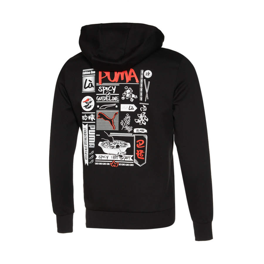 PUMA PUMA Sweatshirts Men's Black Hooded Moderate Regular