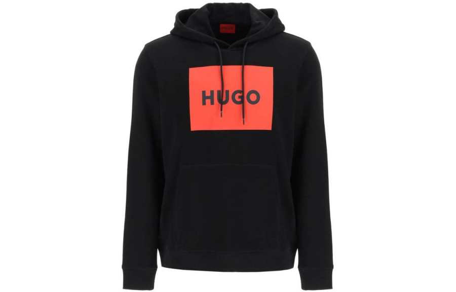 HUGO BOSS Hugo Logo Printed Drawstring Hoodie