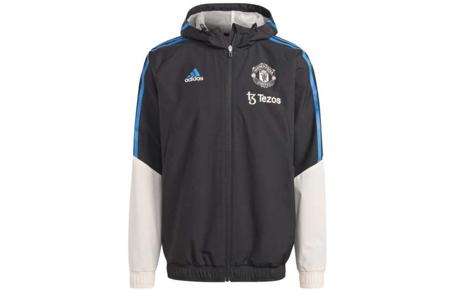 Adidas Adidas Manchester United Sweatshirts Men's Black Hooded Moderate Cardigan