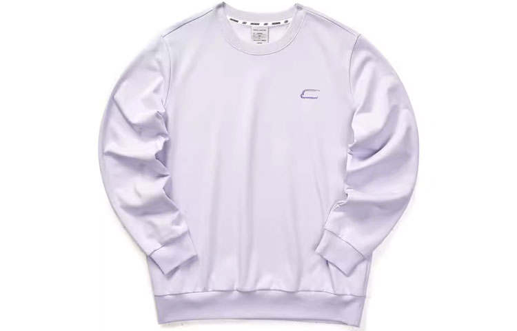 Skechers Colorful Trendy Versatile Solid Color Fleece Lined Crew Neck Long Sleeved Sweatshirt Unisex Photinia Purple