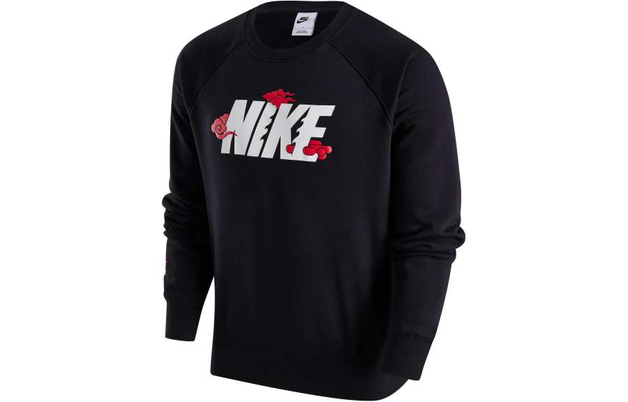 Nike Nike Dragon Soaring New Year Collection Logo Fleece Lined Crew Neck Sweatshirt Men's Black