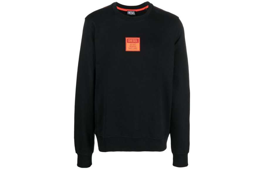 DIESEL Sweatshirts Men's Black Crew Neck Moderate Regular
