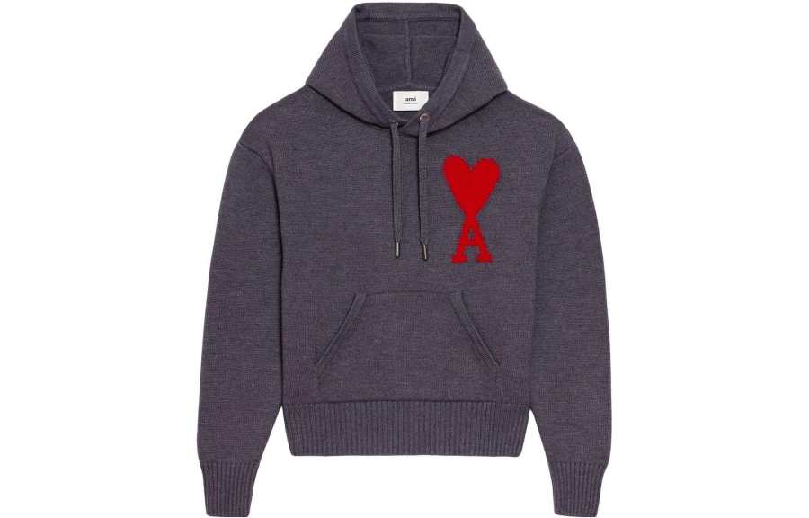 AMIPARIS Ami De Coeur Logo Embroidered Knitted Hoodie