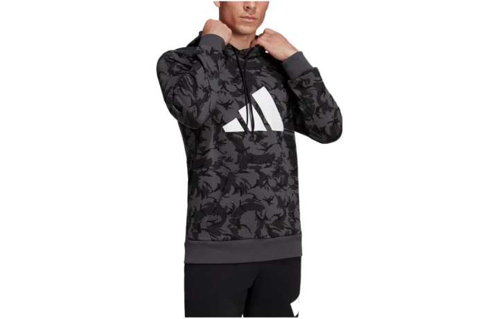 Adidas Adidas Sweatshirts Men's Dark Gray Hooded Moderate Regular