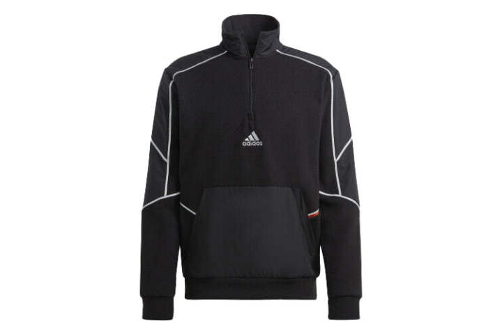 Adidas Adidas Sweatshirts Men's Black Stand Collar Moderate Regular