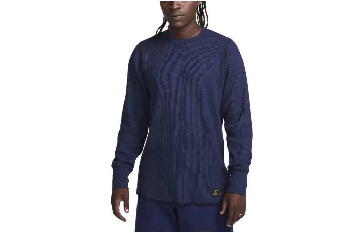 Nike Nike Long Sleeve Heavyweight Waffle Top Sweatshirt Men's Obsidian