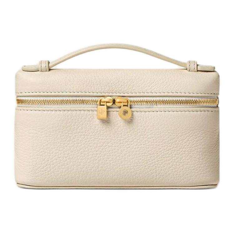 Loro Piana ExtraPocket Calfskin Clutch Mini Women's Whisper White & Sun Gold