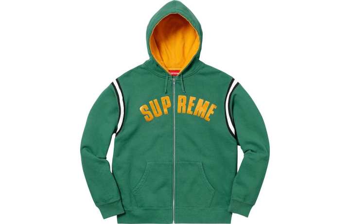 Supreme Supreme Jet Sleeve Zip Up Hooded Sweatshirt