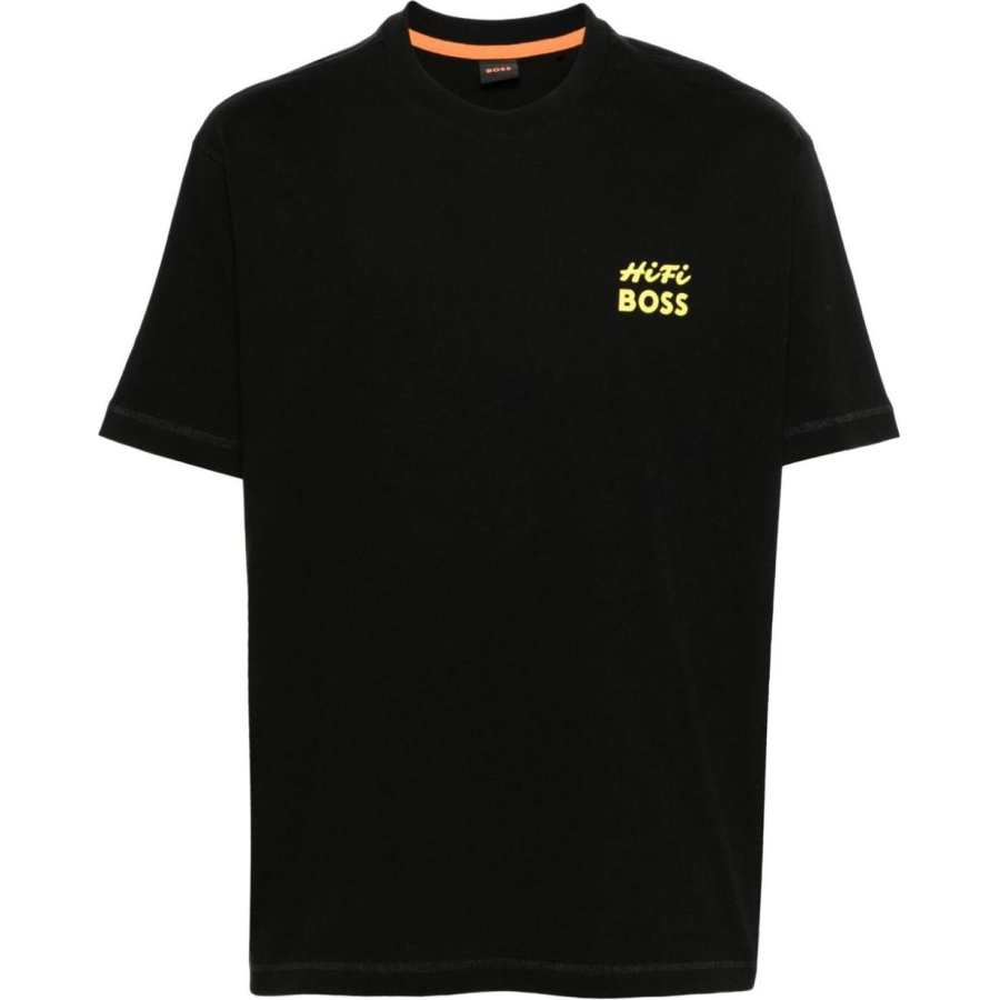 HUGO BOSS T Shirts Men's Black Crew Neck Moderate Straight Fit