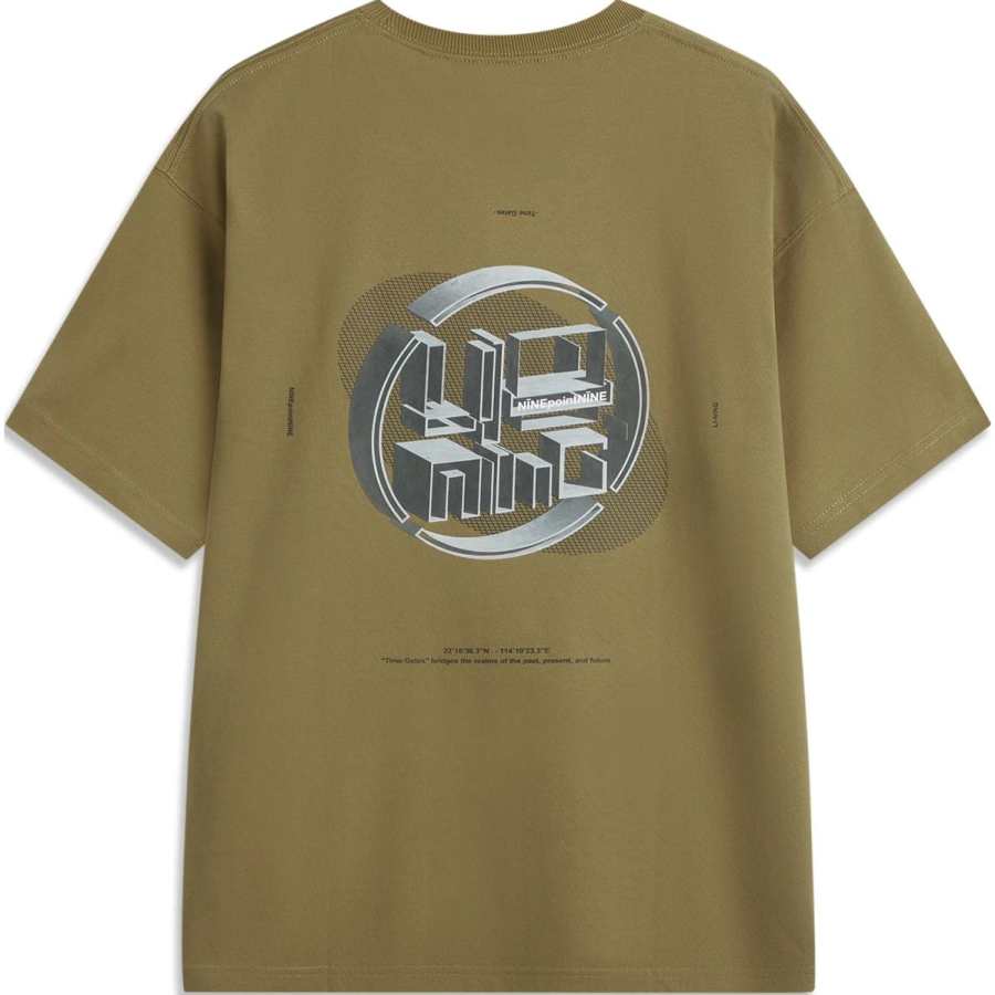 Li-Ning Li Ning x Nine Point Nine Sports Trendy Collection T Shirt Unisex Lizard Brown