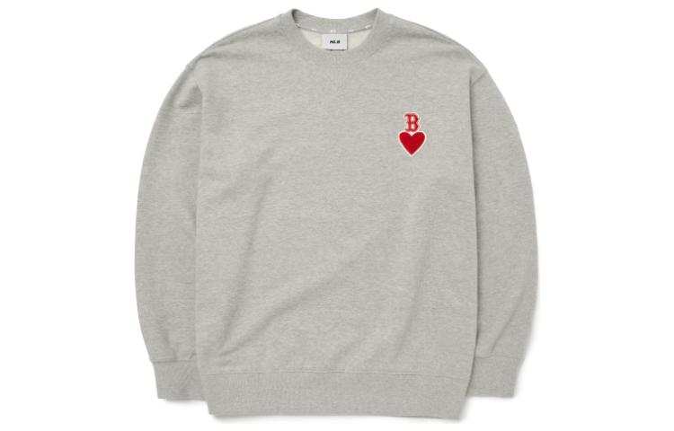 MLB MLB Boston Red Sox Sweatshirts Unisex Light Gray Crew Neck Moderate Regular