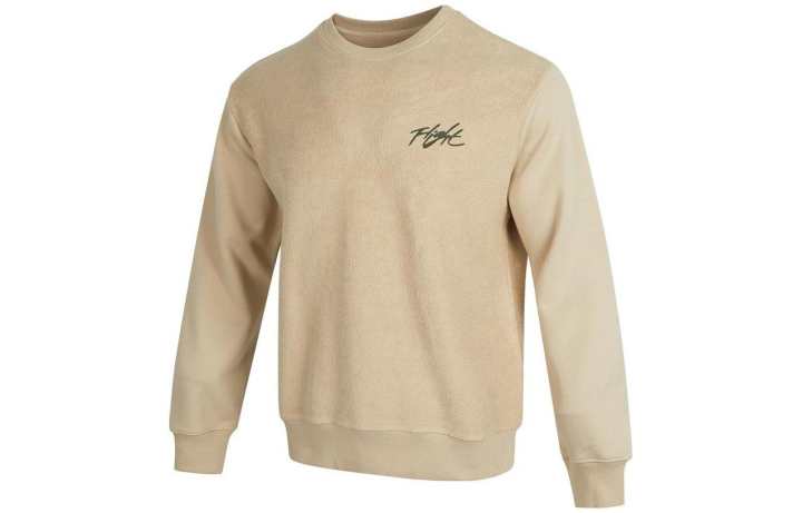 Jordan Jordan Flight Sweatshirts Men's Beige Yellow Crew Neck Moderate Regular