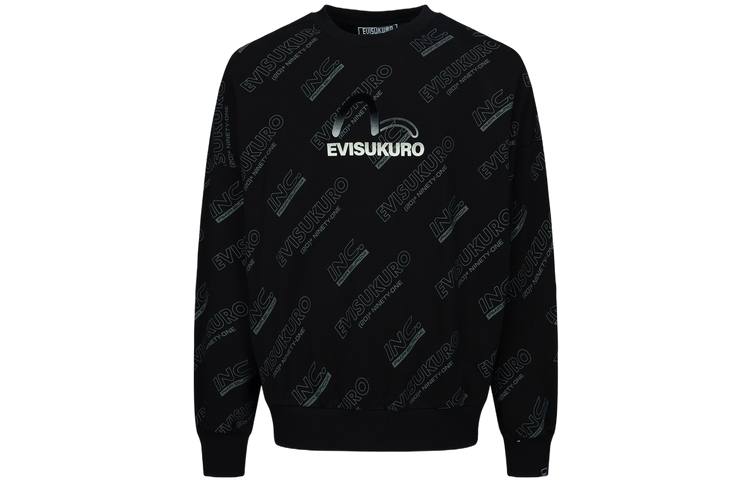 EVISU EVISU Sweatshirts Men's Black Crew Neck Moderate Regular