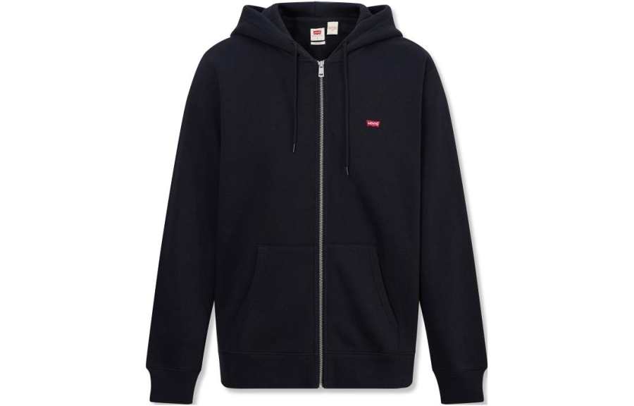 Levis Sweatshirts Men's Black Hooded Non Detachable Moderate