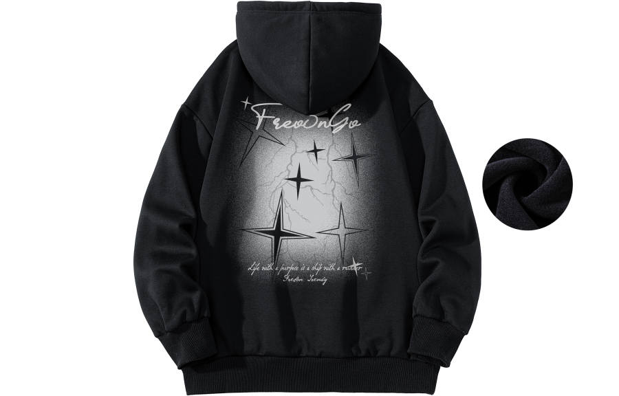 FREO3N Sweatshirts Unisex Hooded Thickened Regular