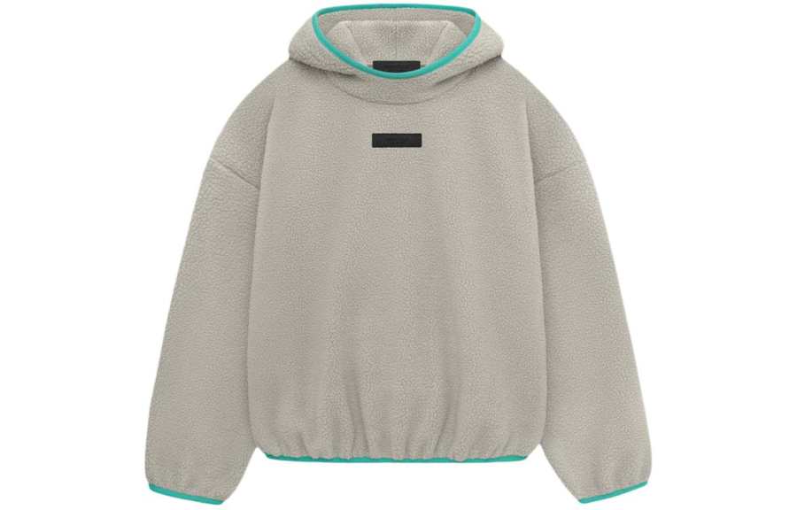 Fear Of God Essentials SS24 Drop2 Pullover Hoodie Polar Fleece Lined Casual Hooded Pullover Long Sleeved American