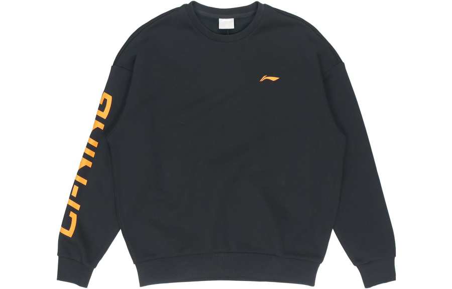 Li-Ning Li Ning Sweatshirts Men's Black Crew Neck Moderate Regular