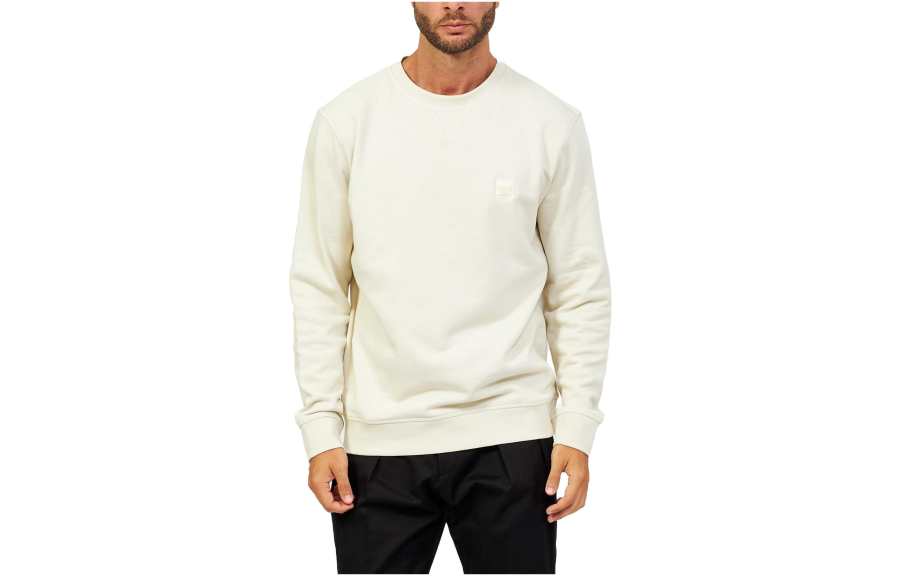 HUGO BOSS Sweatshirts Men's Ecru Crew Neck Moderate