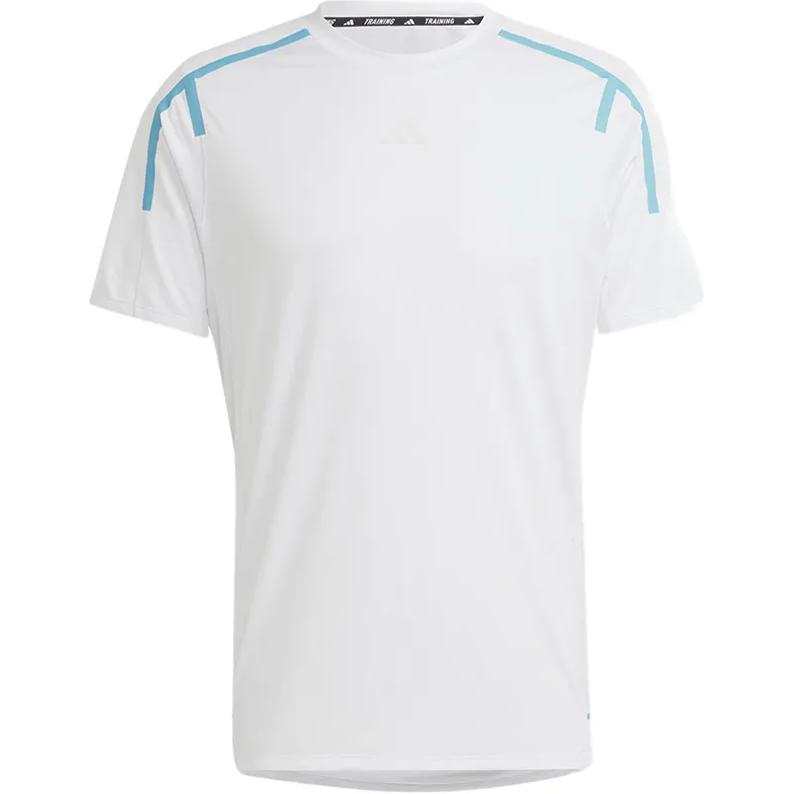 Adidas Adidas T Shirts Men's White Crew Neck Moderate Straight Fit