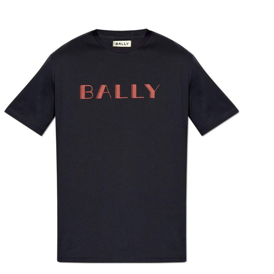 BALLY BALLY Logo Printed Crewneck T Shirt