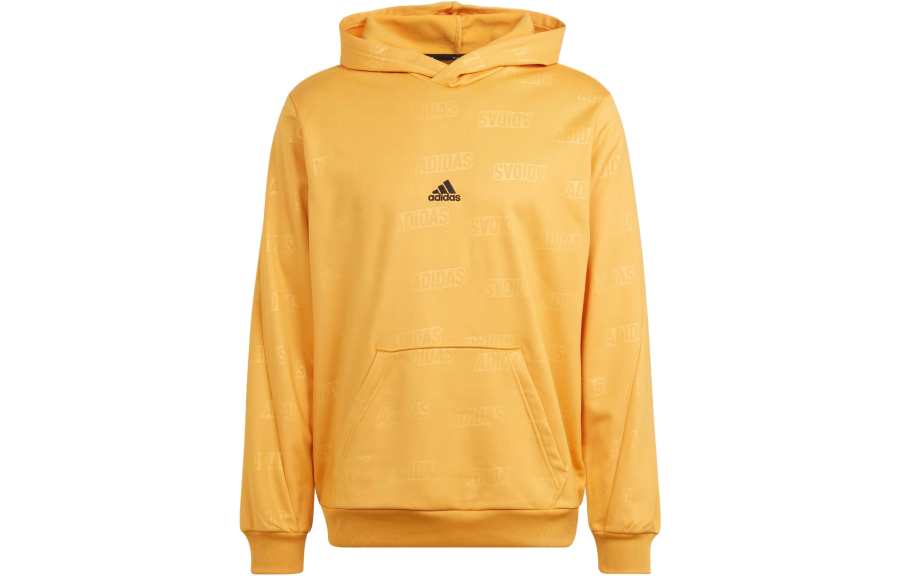 Adidas Adidas Embossed Polar Fleece Hoodie Sweatshirt Men's Yellow