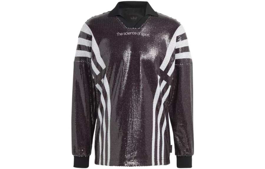 Adidas Originals Blue Version Collection Sweatshirts Men's Black Lapel Moderate Regular