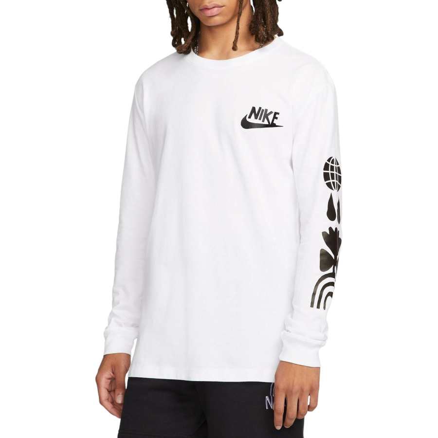 Nike Nike T Shirts Men's White Crew Neck Moderate Straight Fit