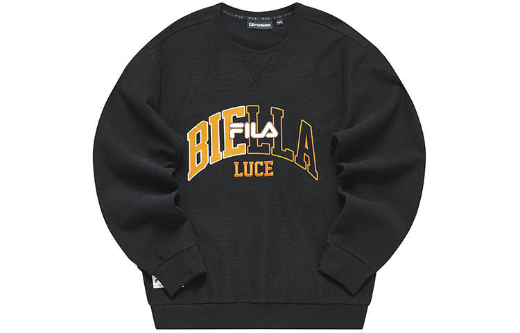FILA FUSION Sweatshirts Men's Pitch Black Crew Neck Moderate Regular