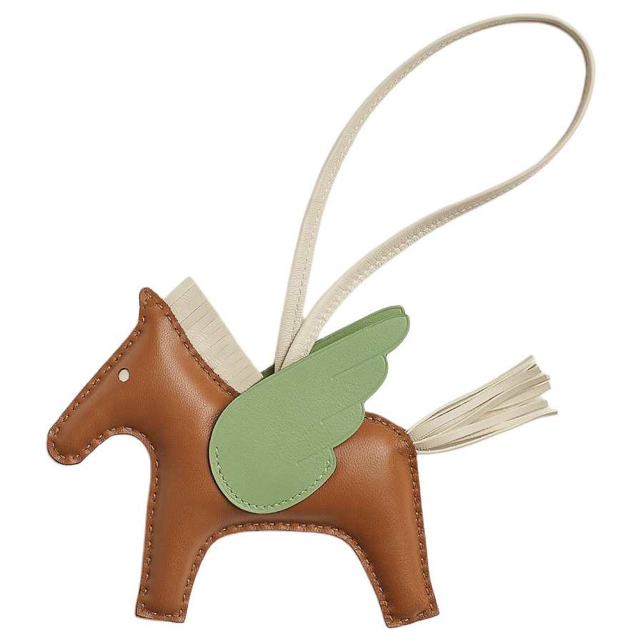 HERMES Rodeo Milo Lambskin, Swift Calfskin Bag Accessory Women's Gold & Chalk & Locust Green