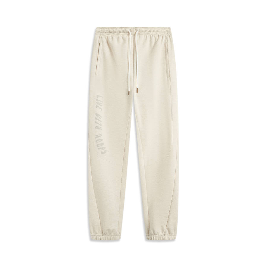 Li-Ning Li Ning Basketball Collection Knitted Sweatpants Men's Heather Gray Light Khaki