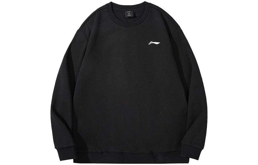 Li-Ning Li Ning Sweatshirts Unisex Black Crew Neck Moderate Regular