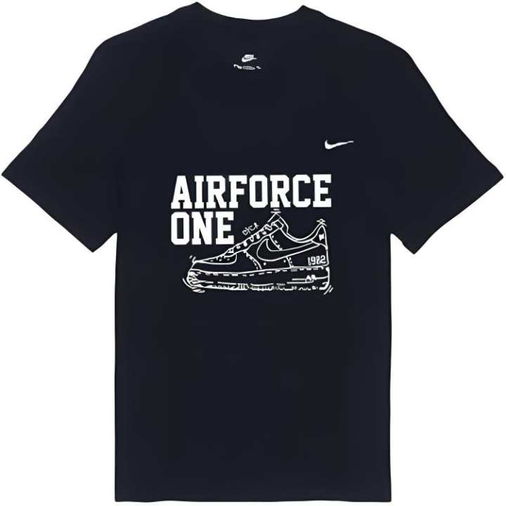 Nike Nike T Shirts Men's Black Crew Neck Moderate Straight Fit