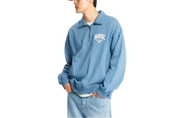 New Balance New Balance Sweatshirts Unisex Blue Lapel Moderate Regular