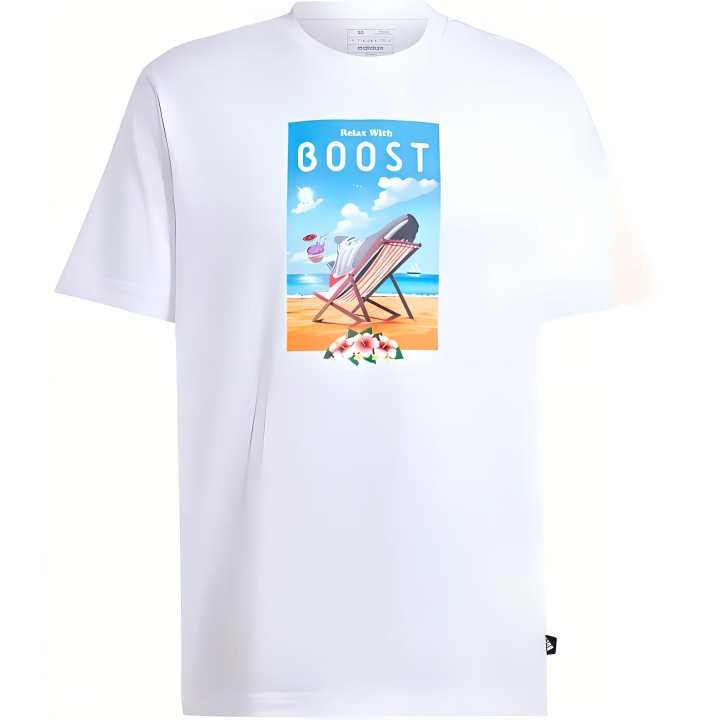 Adidas Adidas T Shirts Men's White Crew Neck Moderate Straight Fit