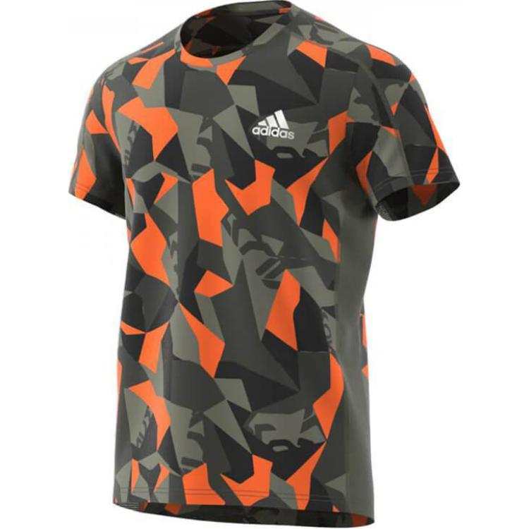 Adidas Adidas OWN THE RUN TEE T Shirt Men's Green/Orange