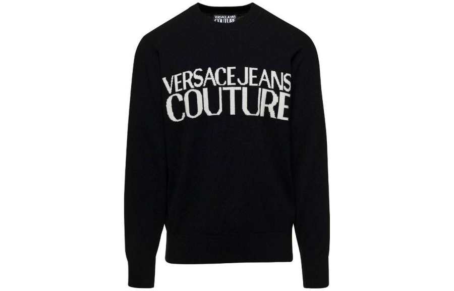 VERSACE JEANS COUTURE VERSACE JEANS Logo-Intarsia Knitted Crewneck Jumper