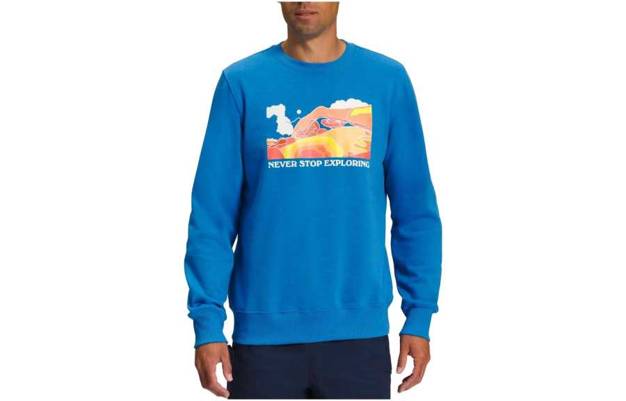 THE NORTH FACE Sweatshirts Men's Sky Blue Crew Neck Moderate
